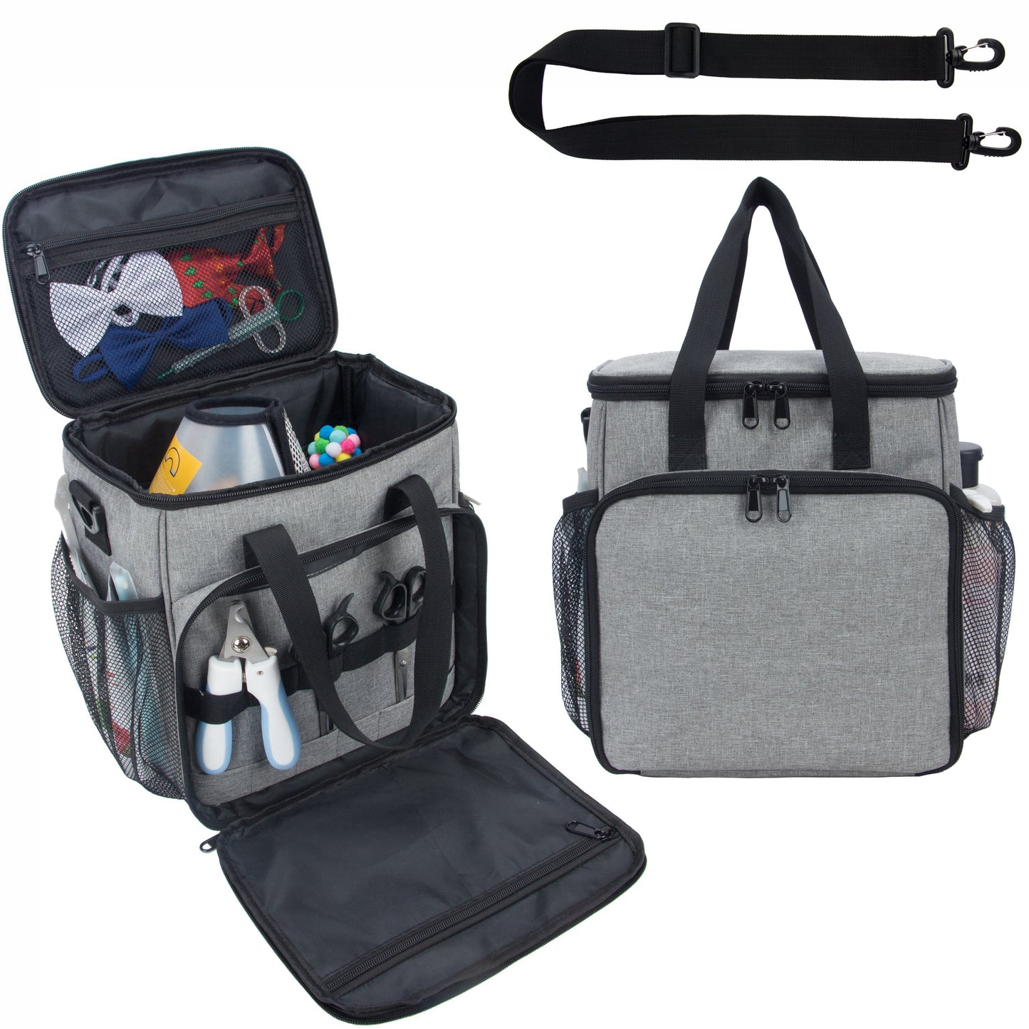 Dog & Cat Grooming Supplies Organizer Storage Tote Bag for Pets Grooming Kit Wash Shampoo Accessories