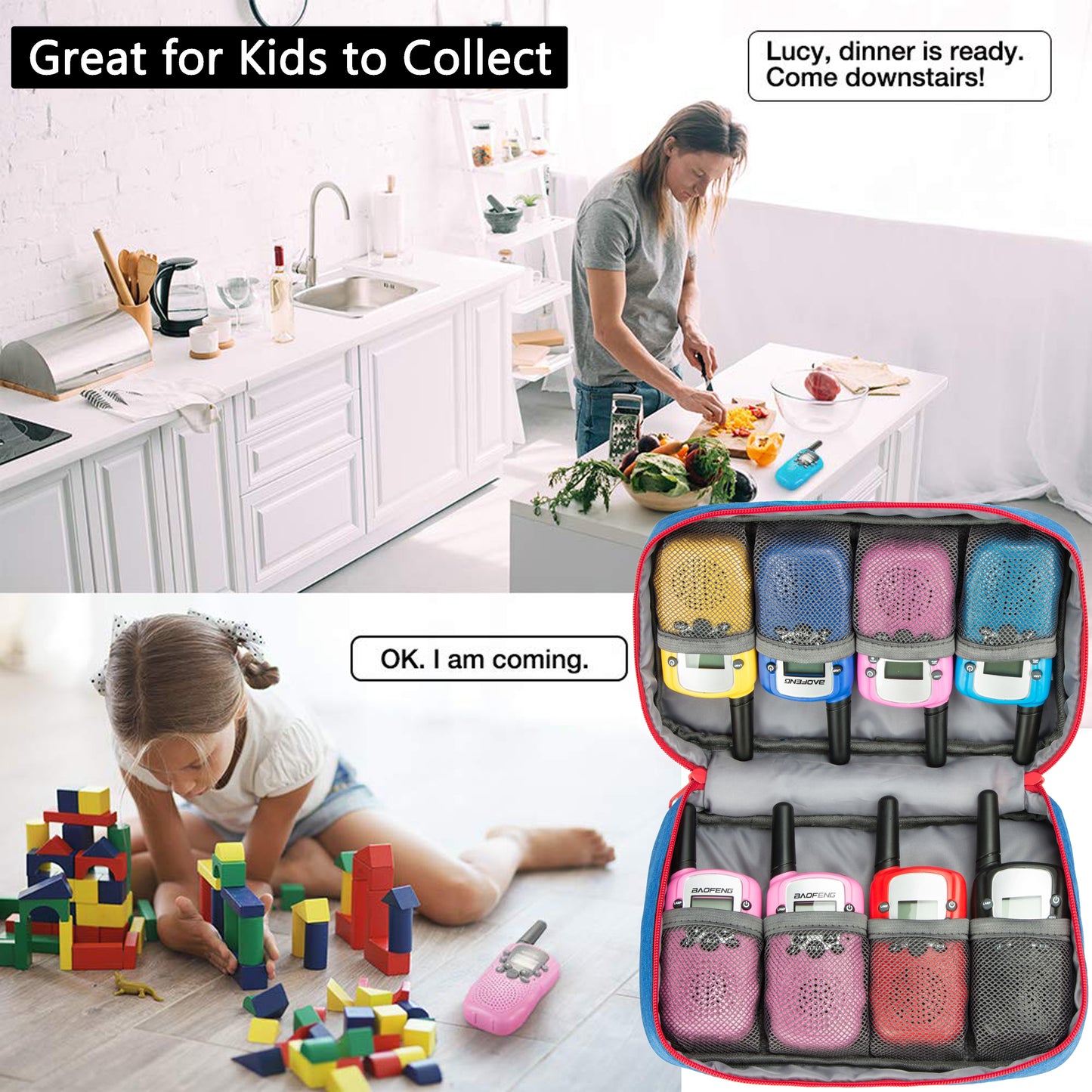 Carrying Case for 8 Kids Walkie Talkies Suitable for Most Children's Walkie Talkie for Home Outdoor Using