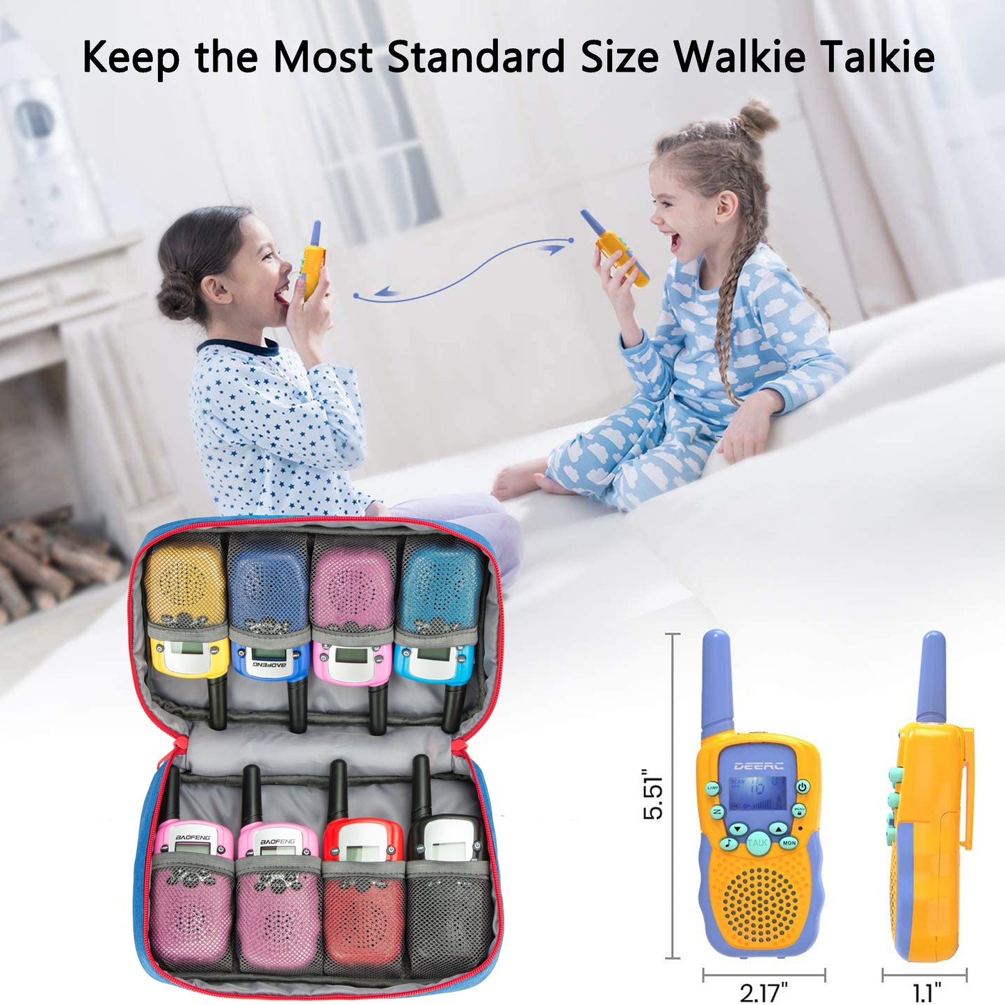 Carrying Case for 8 Kids Walkie Talkies Suitable for Most Children's Walkie Talkie for Home Outdoor Using