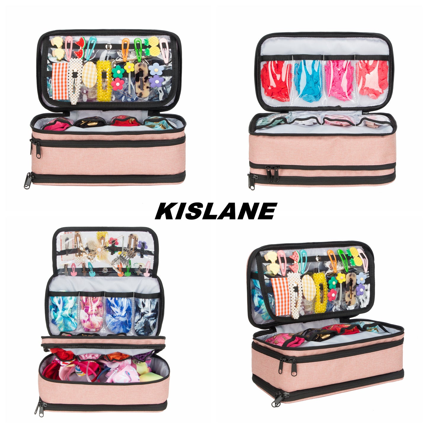 Baby Girl Hair Accessories Travel Storage Bag For Soft Headbands Holder, Barrette, Bows, Hair Ties, Pins