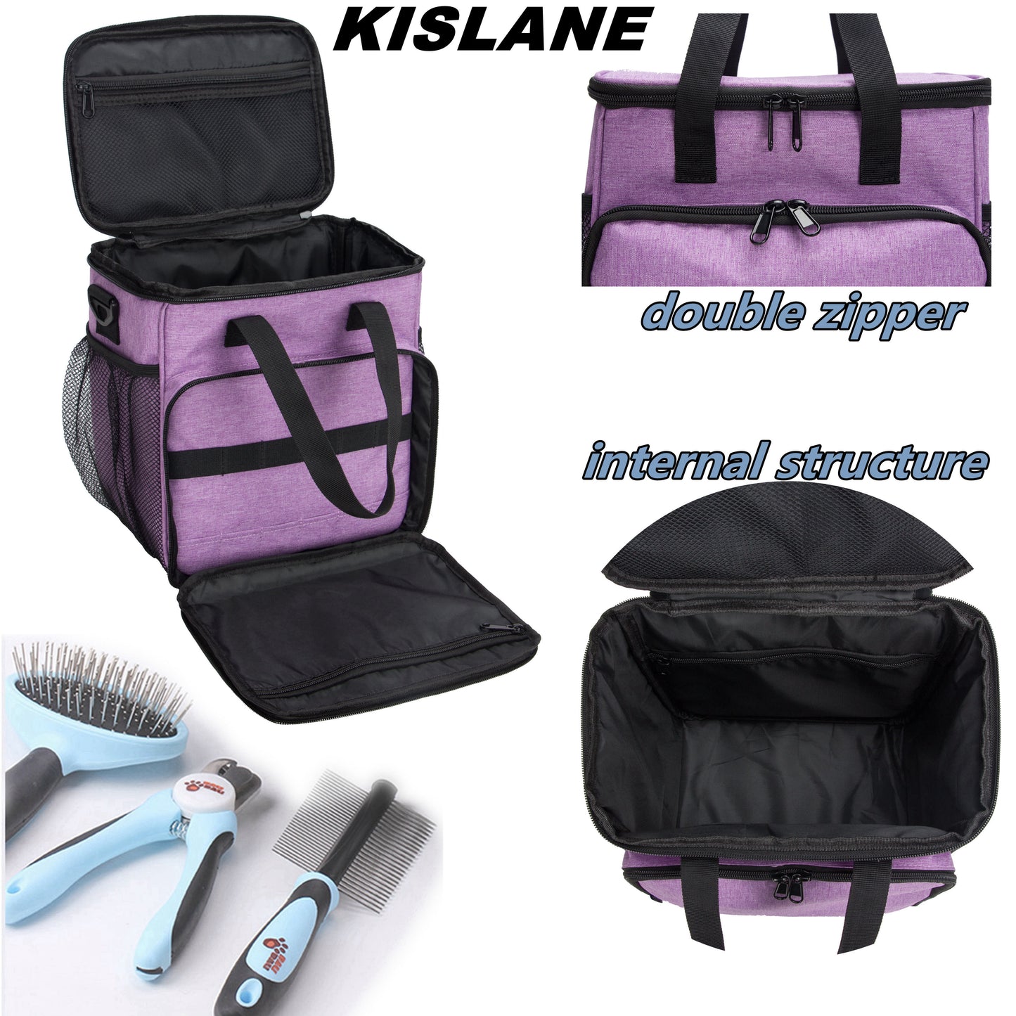 Dog & Cat Grooming Supplies Organizer Storage Tote Bag for Pets Grooming Kit Wash Shampoo Accessories
