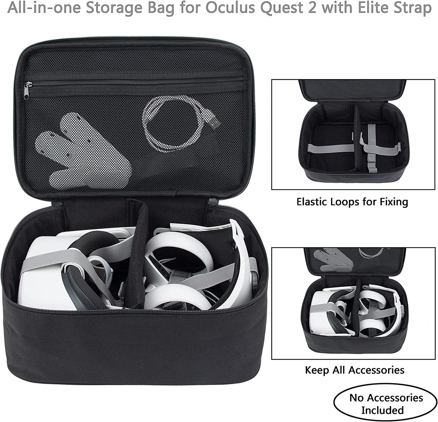 All in One Carrying Case Compatible with Oculus Quest 2 VR Headset Fits for Travel, Home, Outdoor