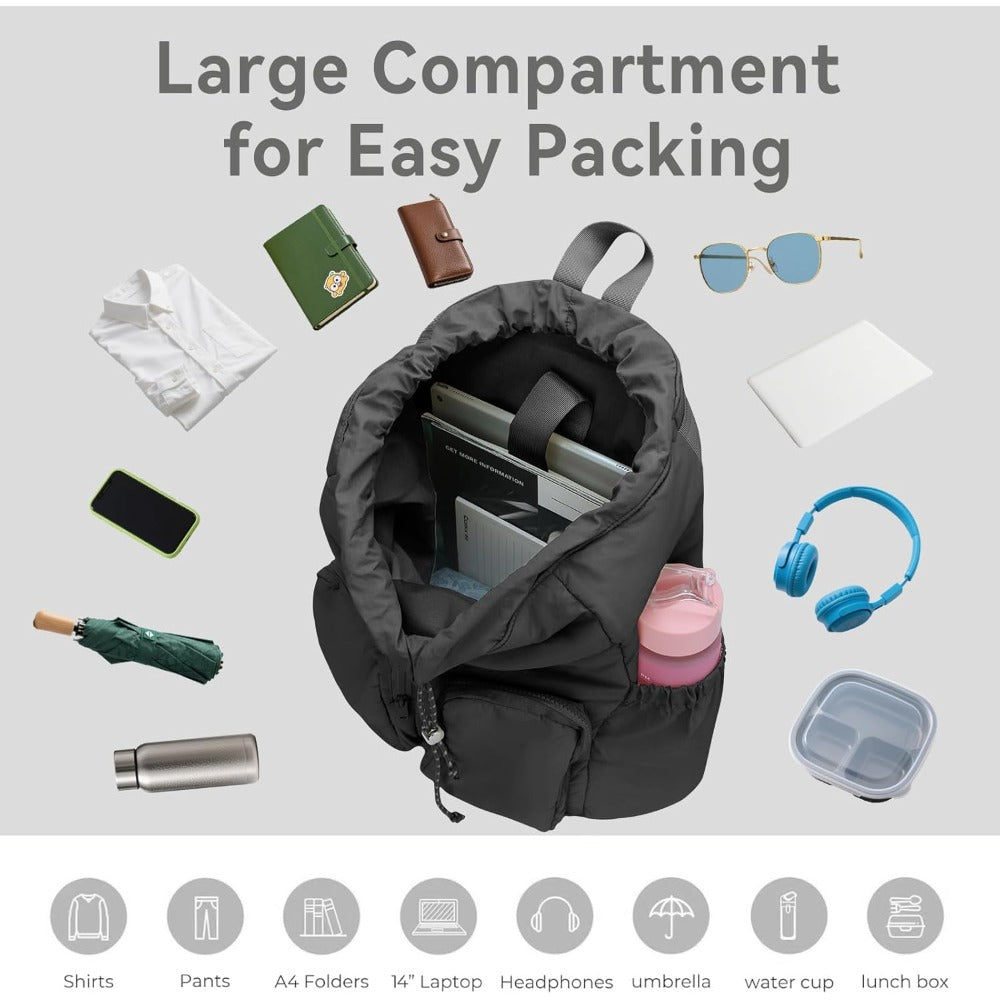 MICOM Travel Backpack for Women Puffer College Laptop Bookbag