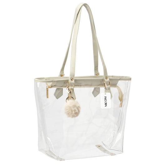 Large Clear Bag Transparent Shoulder Handbag with Plush Pendant