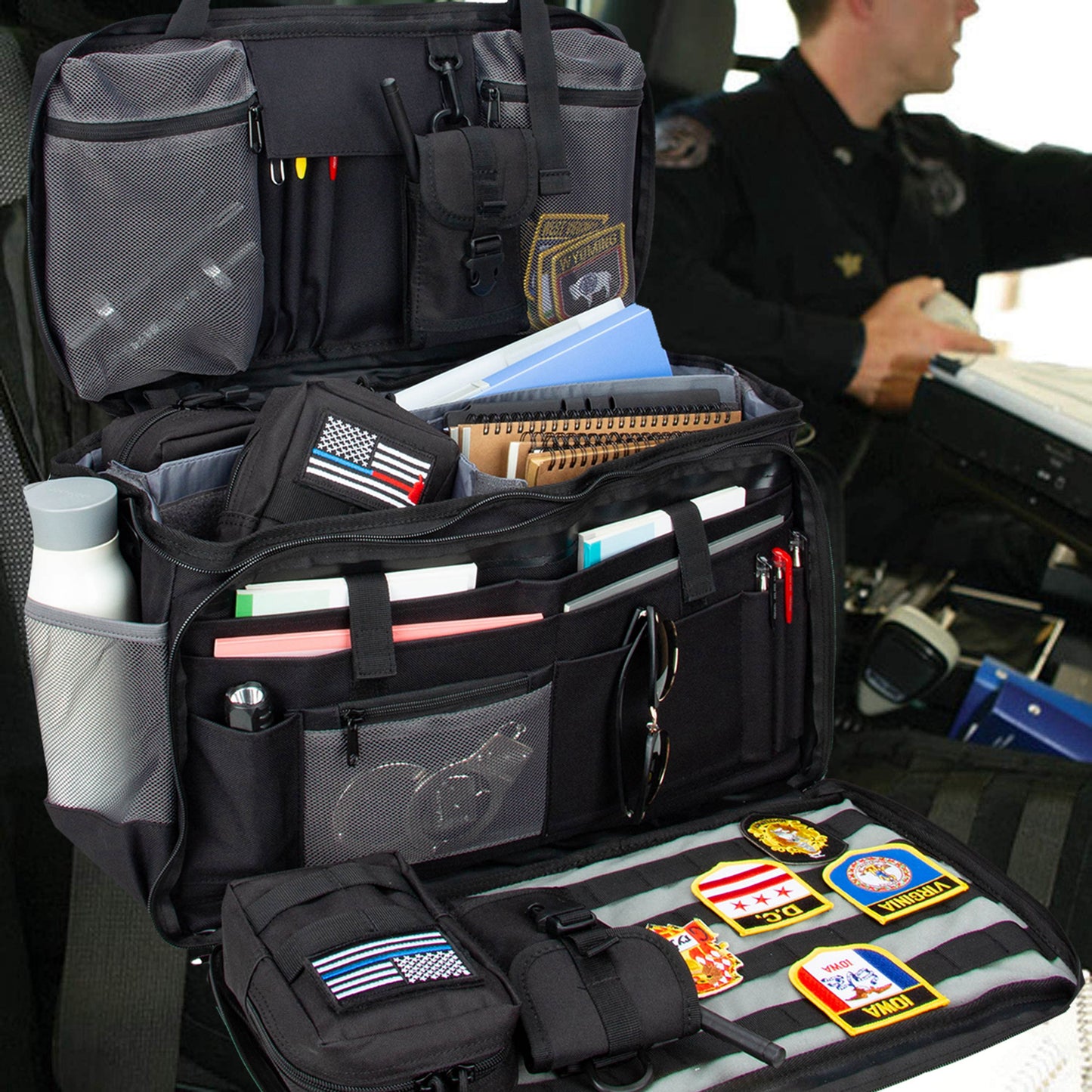 Car Truck Front Seat Organizer for Police Law Enforcement Gear