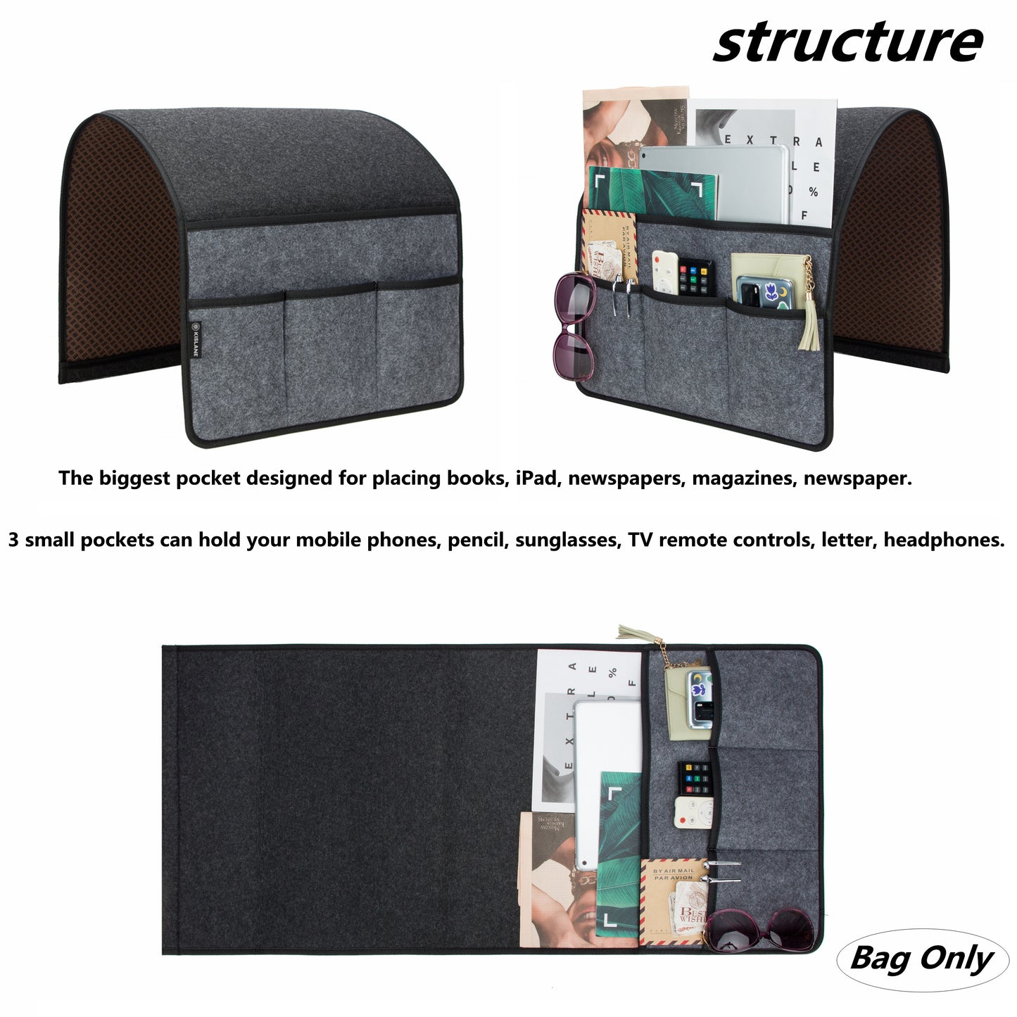 Anti-Slip Armrest Caganizer for Couch Recliner Arm Chair Organizer Storagddy Remote Control Ore,Armchair Sofa Holder