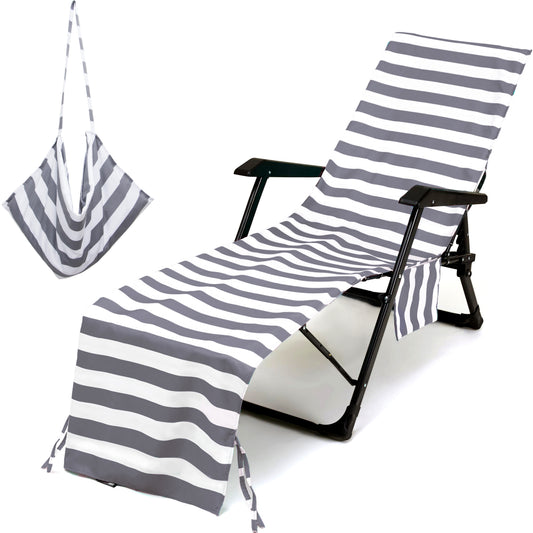 Beach Chair Cover for Pool, Patio, Garden, Chaise Lounge Cover with Pocket